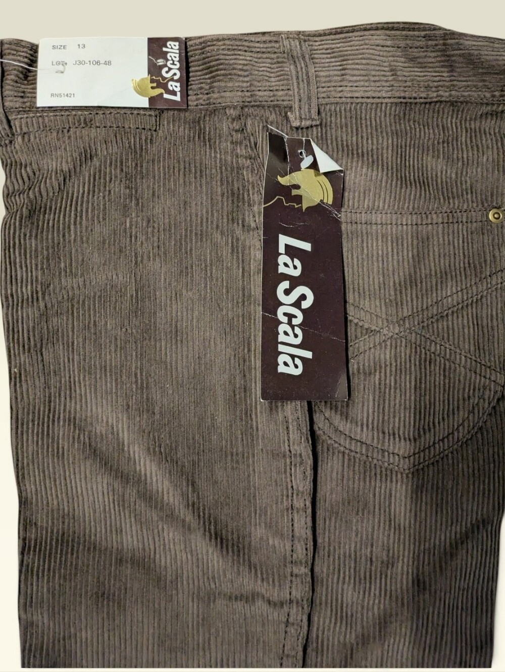 Scala Men's Taupe Corduroy Pants